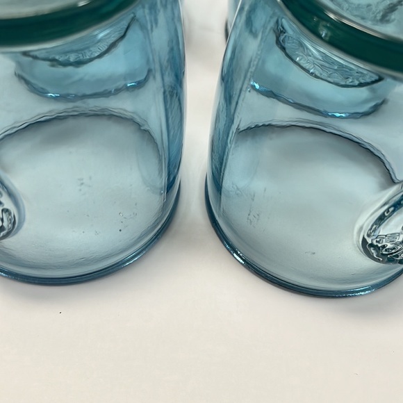 4 - 100% Authentic Recycled Glass Blue Old Fashioned Low Ball Glasses - Picture 4 of 11